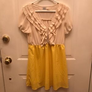 Charming Charlie cream and yellow dress